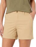Women's Mid-Waist Khaki Shorts