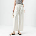 Womens High Waist Wide Leg Cropped Pants